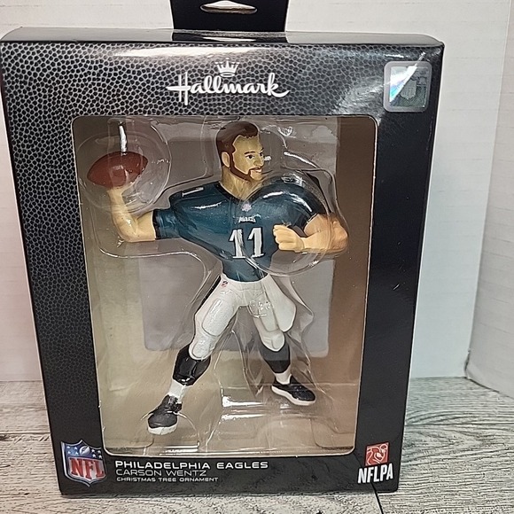 NIB Carson Wentz Philadelphia Eagles #11 Christmas Hallmark Tree Ornament - Picture 1 of 4